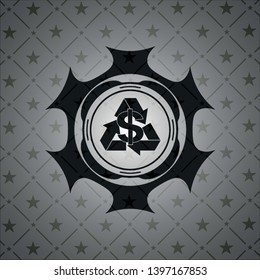 recycling business icon inside dark badge