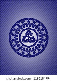 recycling business icon inside jean background