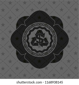recycling business icon inside retro style black emblem