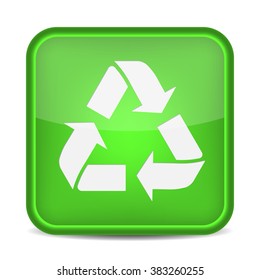 Recycling Button. Recycle Sign. Vector icon