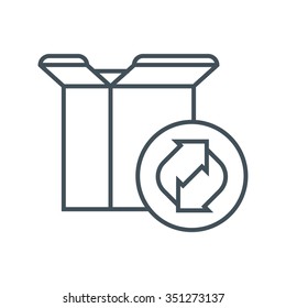 Recycling cardboard box icon suitable for info graphics, websites and print media and  interfaces. Line vector icon.