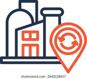 Recycling Center Icon Color Line Vector Illustration