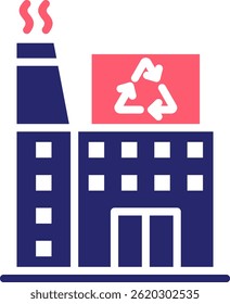 Recycling Center Icon Fill Vector Illustration