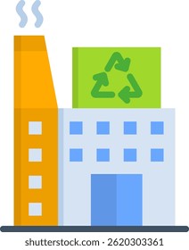 Ilustração do vetor plano do ícone do centro de reciclagem