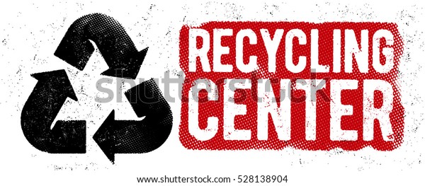 Recycling center sign.
Vector isolated.