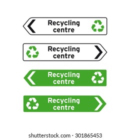 Recycling Centre Sign Vector Set