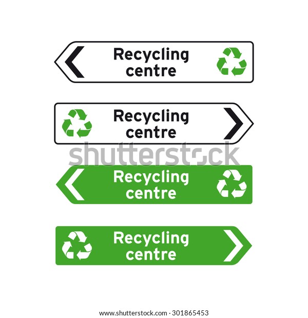 Recycling centre sign vector\
set