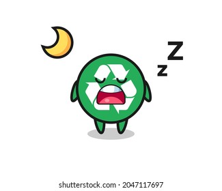 recycling character illustration sleeping at night , cute design