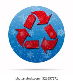 recycling christmas icon in circle
