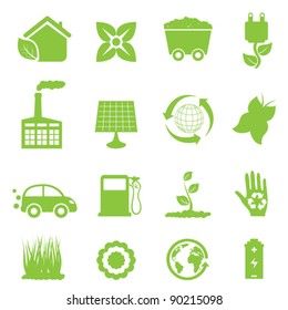 Recycling And Clean Energy Icon Set