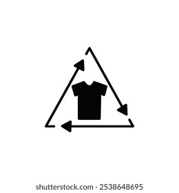 recycling clothes icon flat line symbol set.