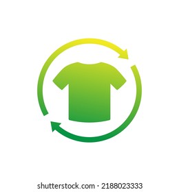 recycling clothes icon with a t-shirt