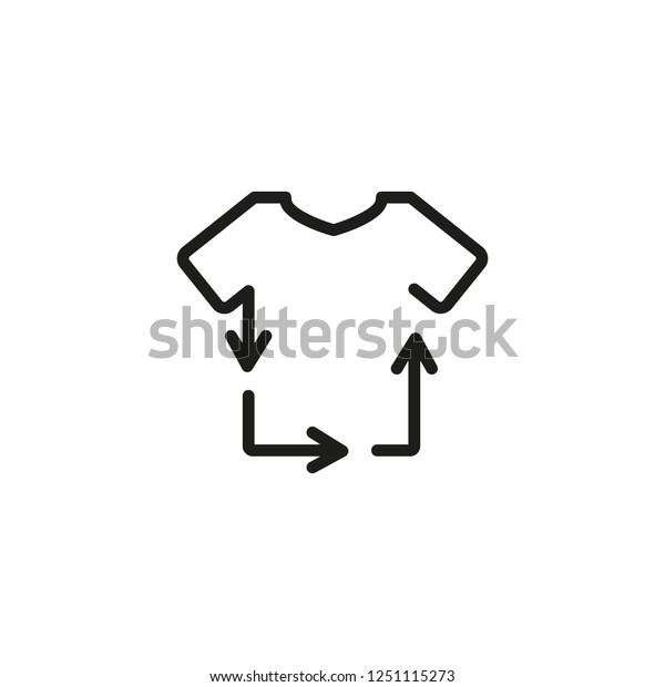 Recycling clothes line icon.\
Tshirt, textile, garment. Laundry concept. Vector illustration can\
be used for topics like ecology, sustainability,\
environment