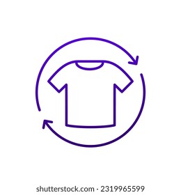 recycling clothes, reuse shirt line icon