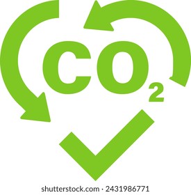 Recycling Co2 Logo Icon Carbon Circulation Balance