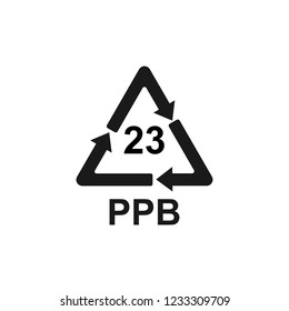 Recycling code - paper. Vector illustration, flat design.