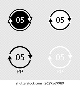 Recycling Code PP 05 Set.