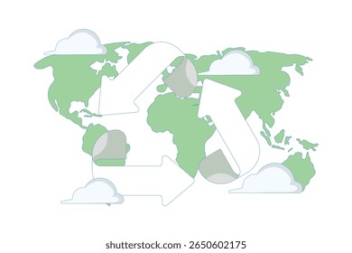 recycling concept, zero waste living with sustainability elements. Ecology or renewable energy. saving the world from climate change or global warming, sustainable green movement with recycling symbol