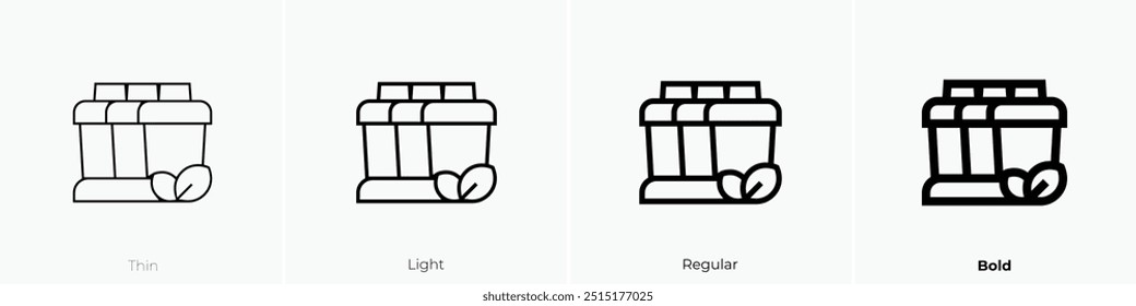 recycling container icon. Thin, Light Regular And Bold style design isolated on white background