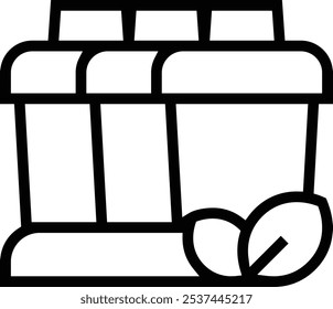 icono de contenedor de reciclaje. Diseño de estilo lineal delgado aislado sobre fondo blanco