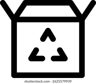 ícone do container de reciclagem. Design De Estilo Linear Fino Isolado Em Plano De Fundo Branco