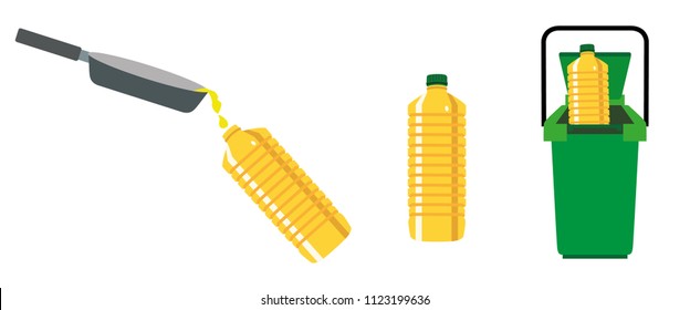 Recycling Cooking Oil Illustration Vector