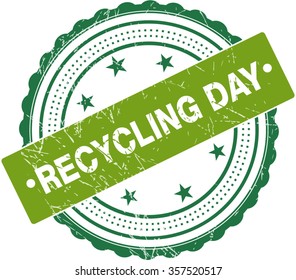 Recycling Day Premium Quality Rubber Stamp