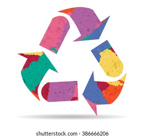 recycling drawn painted icon vector