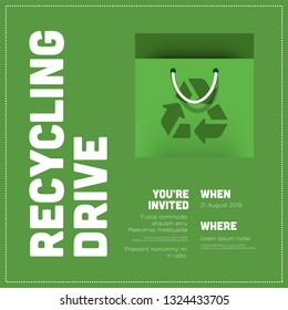Recycling Drive Invitation Design with Where and When Details