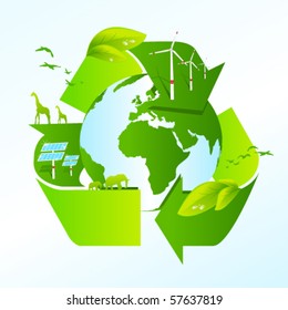 Recycling earth with the recycle symbol