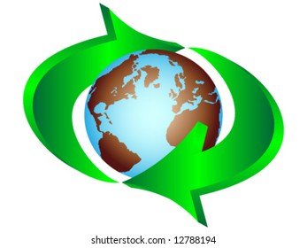 Tierra reciclada - ilustración vectorial