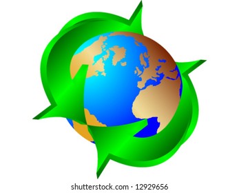 Tierra reciclada - ilustración vectorial