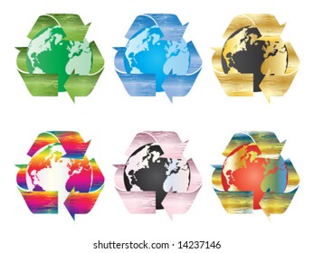 Recycling earth - vector illustration
