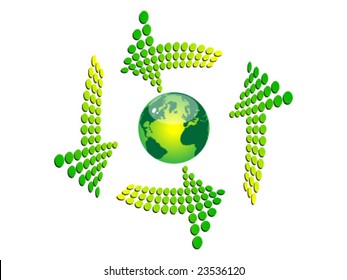 Recycling earth - vector illustration