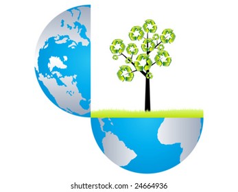Recycling the earth - vector illustration