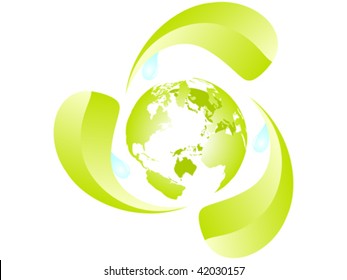 reciclar la ilustración del vector de la tierra
