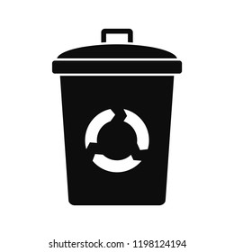 Recycling eco bin icon. Simple illustration of recycling eco bin vector icon for web design isolated on white background