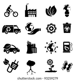 Recycling, eco, green environment and clean energy icon set
