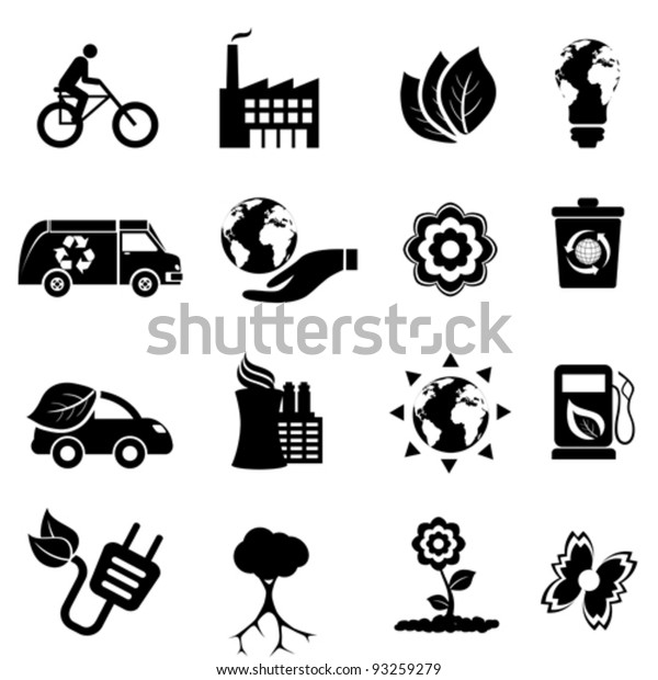 Recycling, eco, green environment and clean energy
icon set