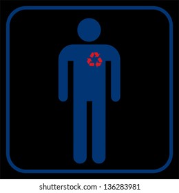 Recycling, Eco man, vector