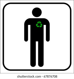 Recycling, ECO man, vector