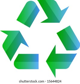 Recycling eco symbol illustration of three pointing arrows