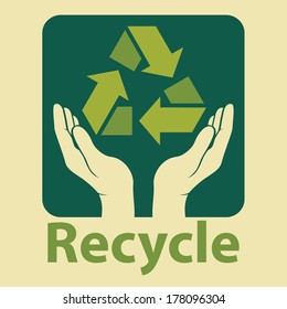 recycling ecological, environmental protection concept. recycle design in green colors. vector illustration.   
