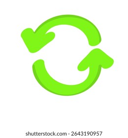 Recycling emblem with interlocking green arrows symbolizing circular sustainability and eco friendly commitment