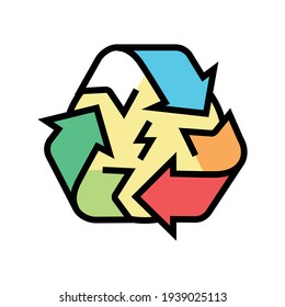 recycling energy saving logo color icon vector. recycling energy saving logo sign. isolated symbol illustration