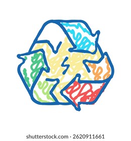 recycling energy saving logo doodle icon sketch vector. recycling energy saving logo sign. isolated symbol illustration