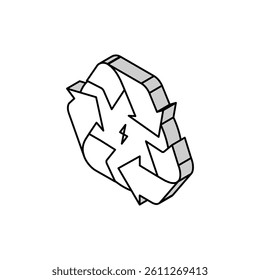recycling energy saving logo isometric icon vector. recycling energy saving logo sign. isolated symbol illustration