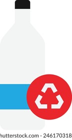 Recycling-Umgebung Flaschensymbol Vektorgrafik Flache Abbildung
