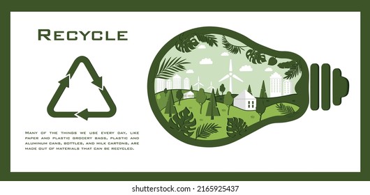 Recycling and environmental banner. Concept of ecology