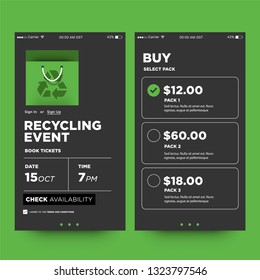 Recycling Event App Interface Design